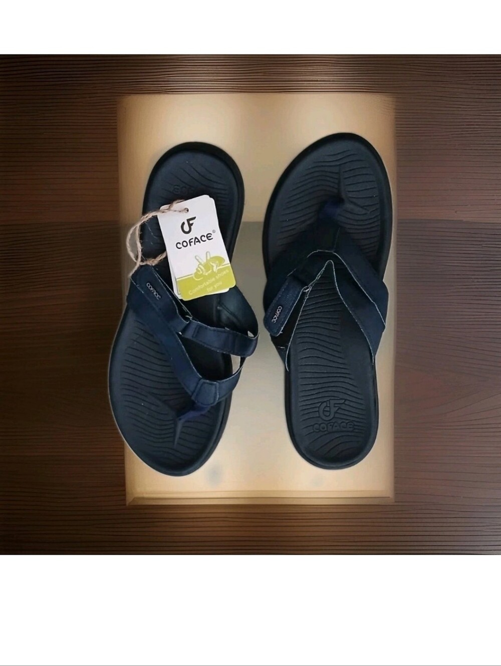 Coface Women's Flip Flop Sandals Size 9.5 Navy Bleu